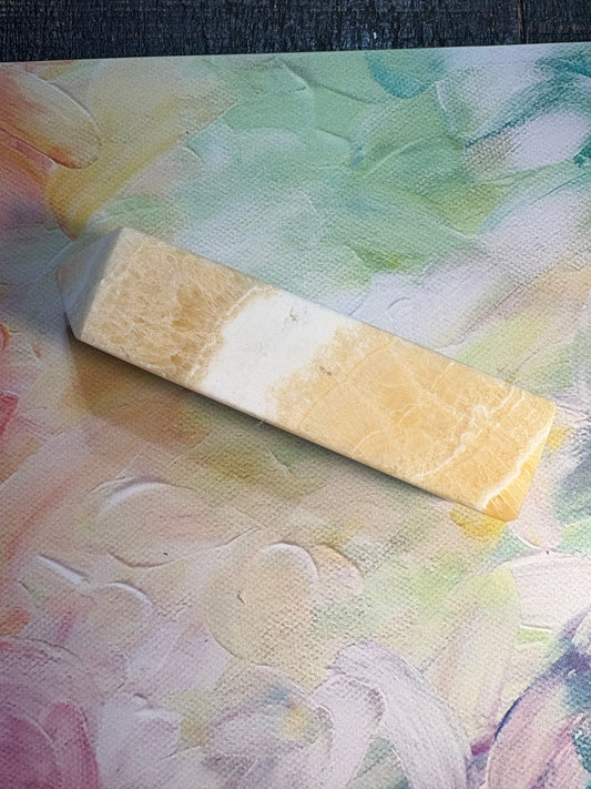 Yellow Calcite Obelisk Tower