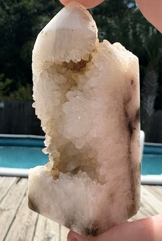 Raw Druzy Quartz Tower
