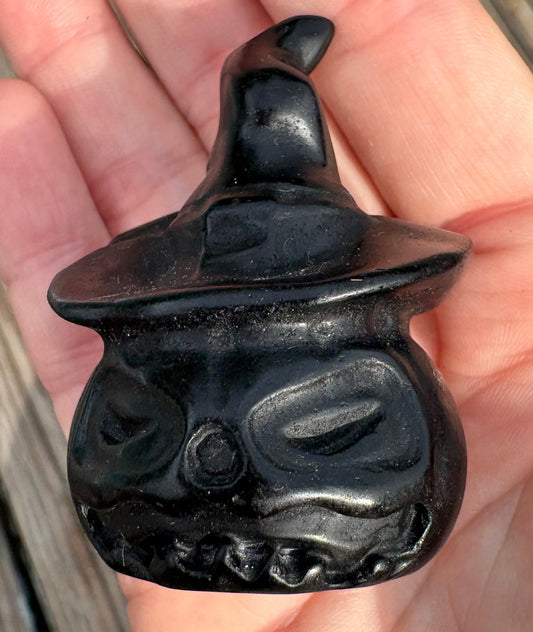Black Obsidian Pumpkin Head