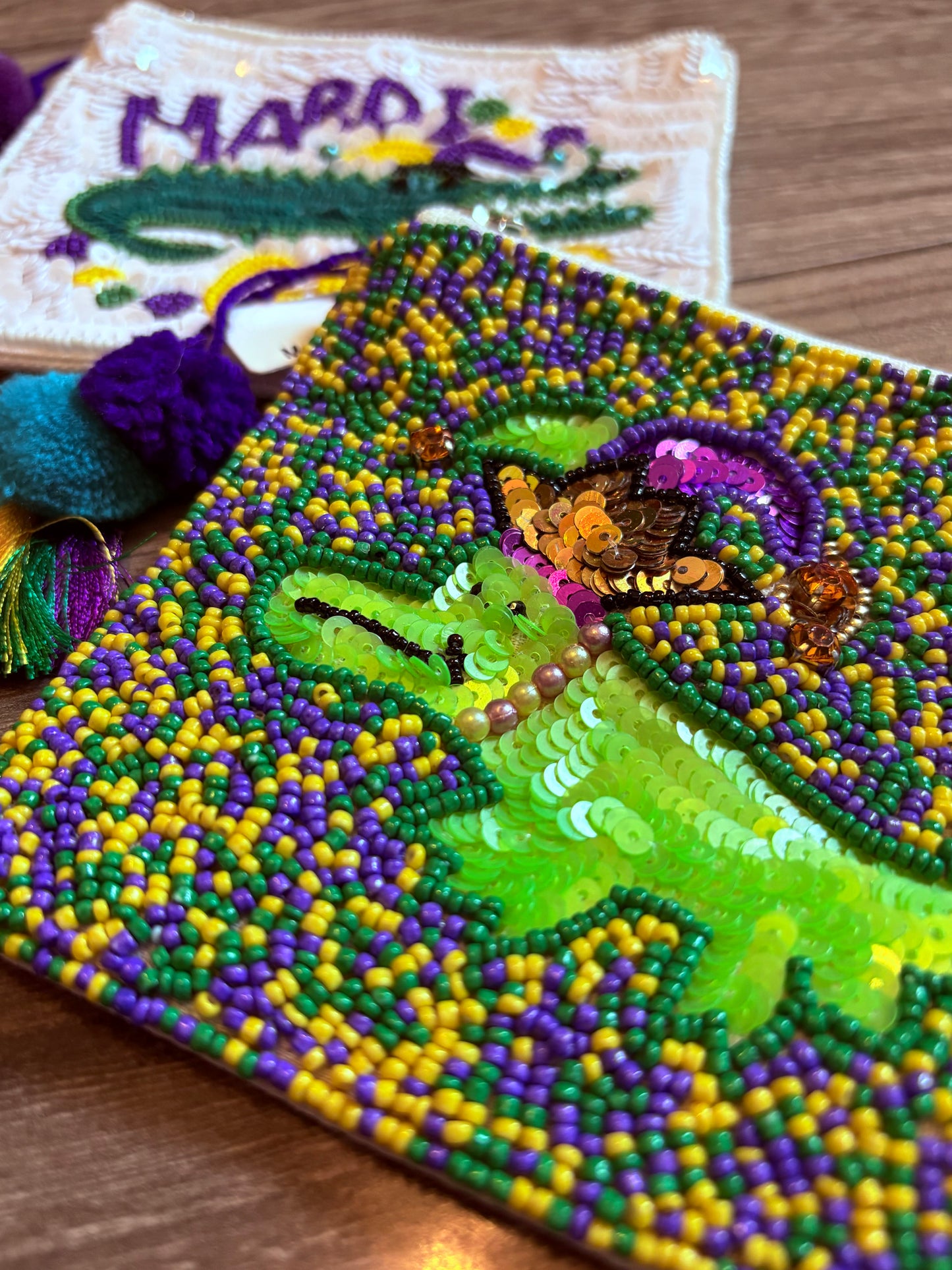Mardi Gras Beaded Pouch