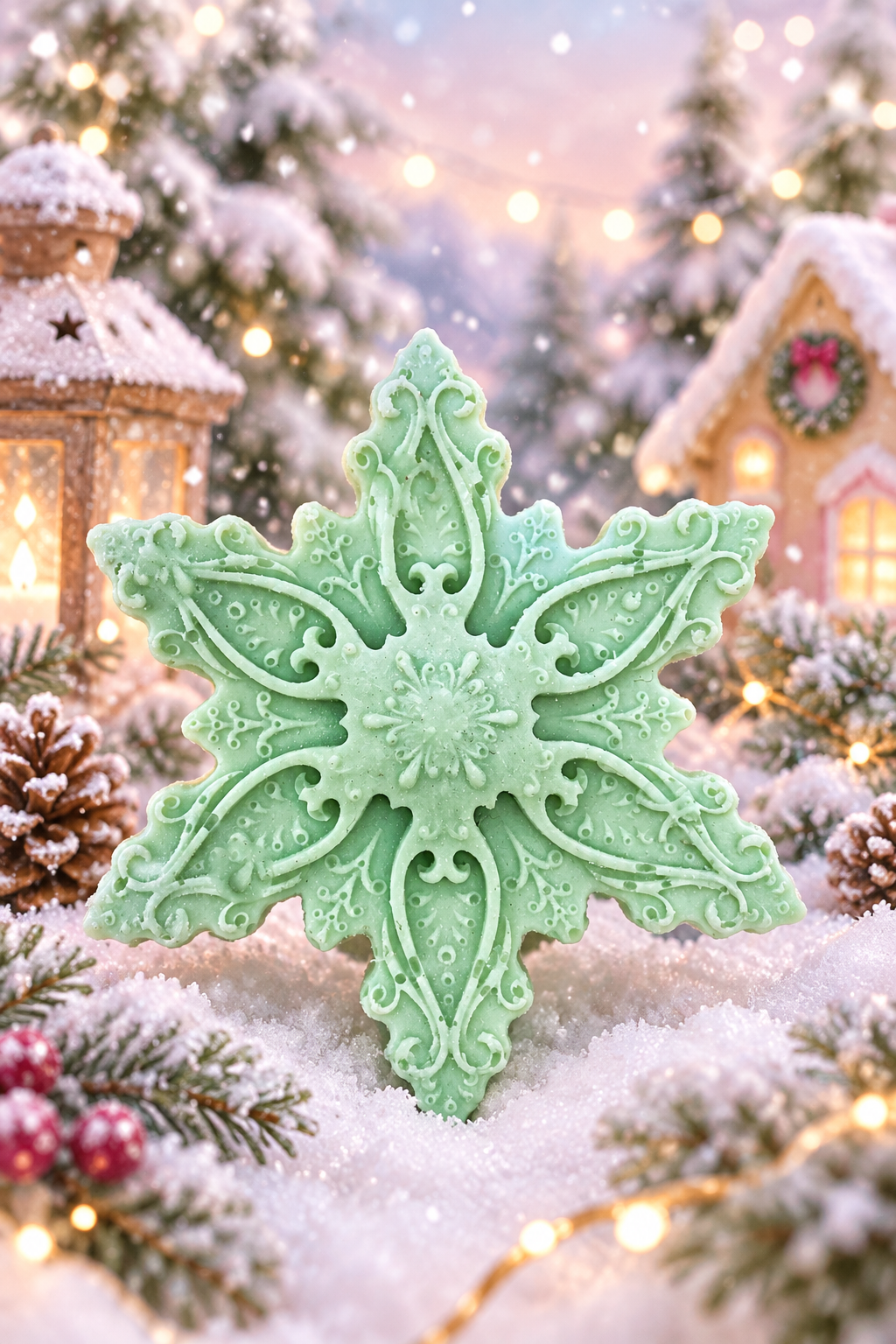 Green Snowflake - 3D Luxe Soap