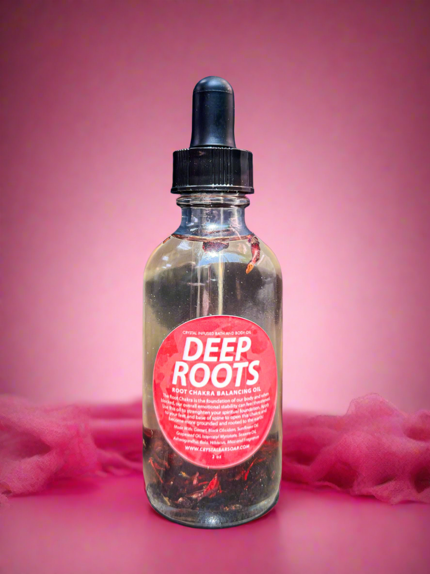 Deep Roots - Bath & Body Oil (Crystal-Infused - Root Chakra Balancing)