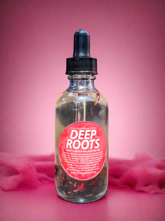 Deep Roots - Bath & Body Oil (Crystal-Infused - Root Chakra Balancing)