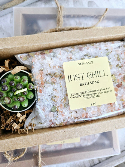 Just Chill - Bath Salts & Candle Gift Set