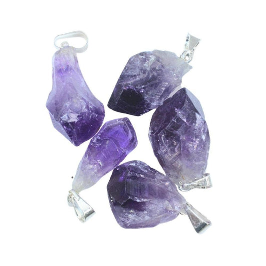 Crystal Pendant - Raw Amethyst Point