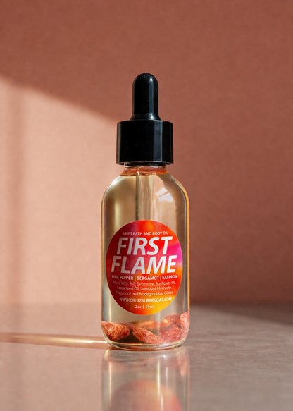 FIRST FLAME (Aries) - Crystal-Infused Bath Oil
