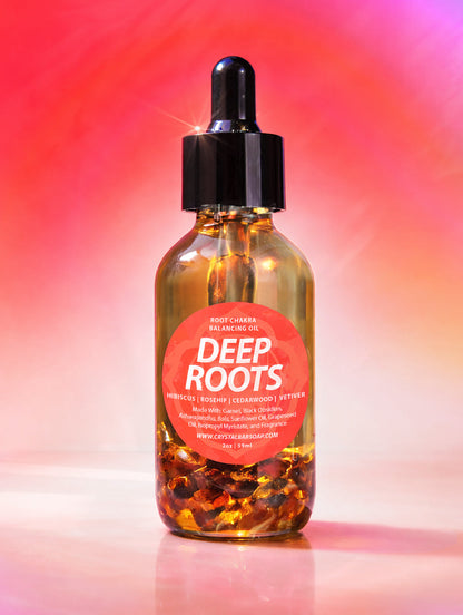 Deep Roots - Crystal-Infused Bath Oil (ROOT CHAKRA)
