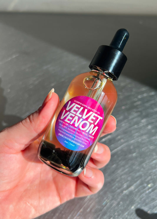 VELVET VENOM (Scorpio) - Crystal-Infused Bath Oil