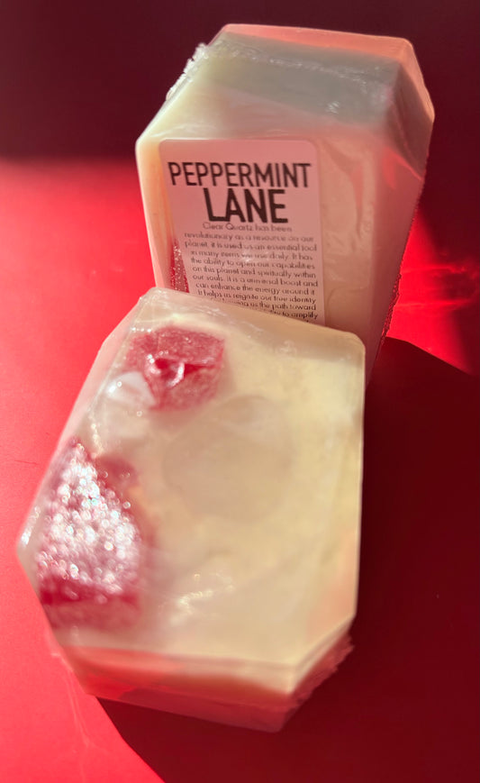 Candy Cane - Crystal-Infused Soap Bar