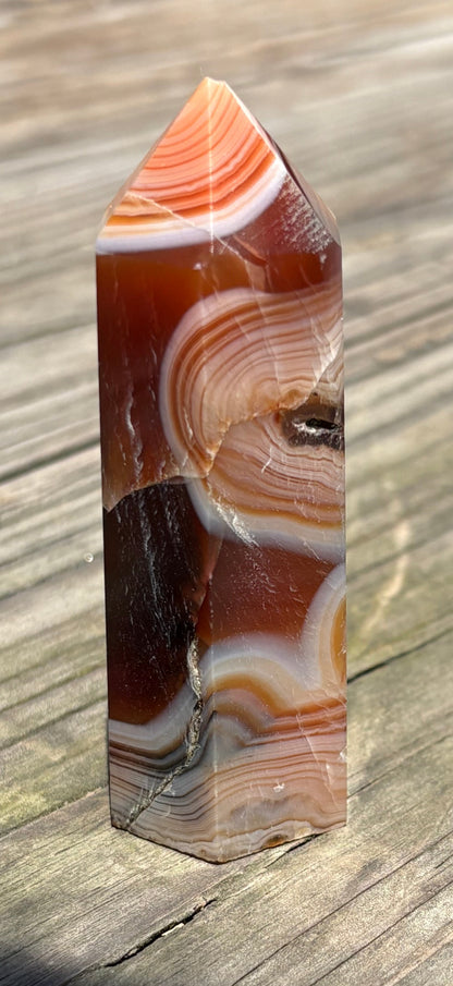Banded Carnelian Agate Tower
