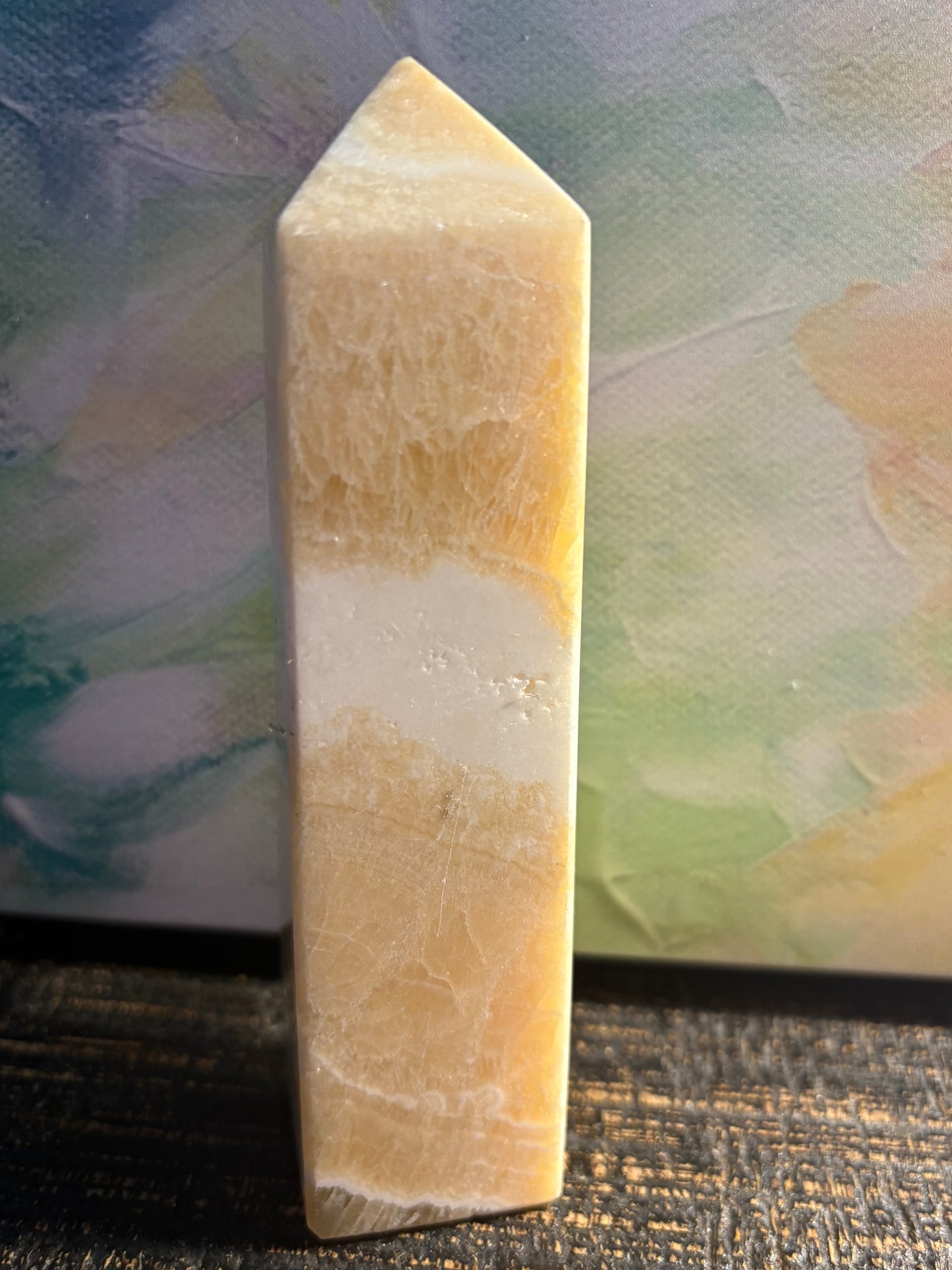 Yellow Calcite Obelisk Tower