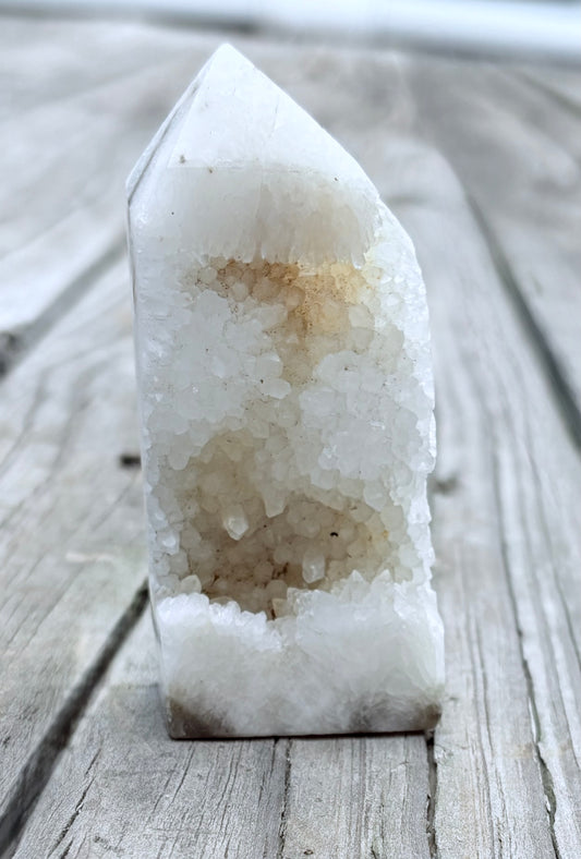 Raw Druzy Quartz Tower