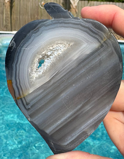 Black Agate Strawberry Slice