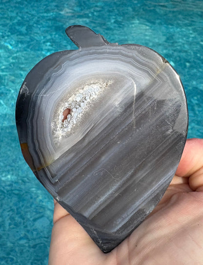 Black Agate Strawberry Slice