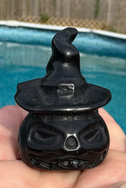 Black Obsidian Pumpkin Head