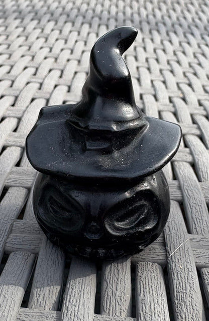 Black Obsidian Pumpkin Head