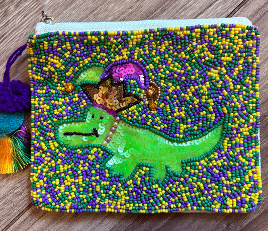 Mardi Gras Beaded Pouch